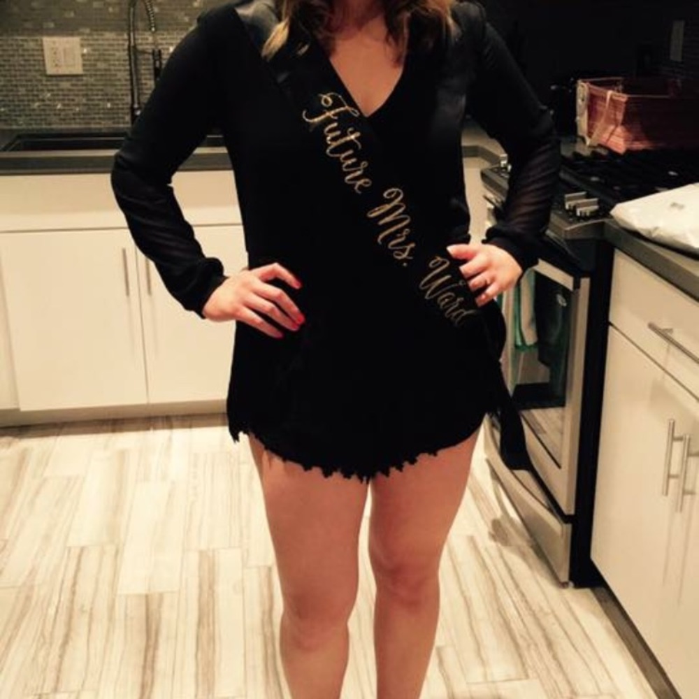 ASTR black long-sleeve romper
